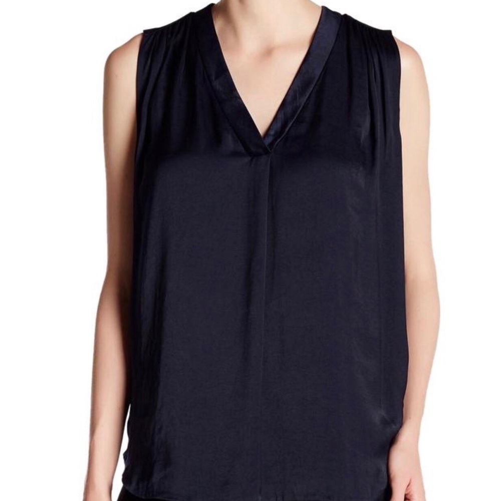 Shirred Shoulder Sleeveless Top - VINCE.